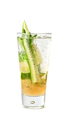 Image showing cocktail with cucumber