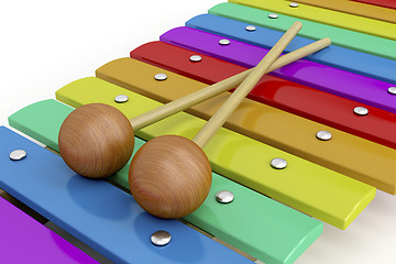 Image showing Colorful wooden xylophone