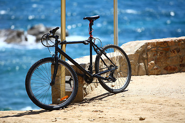 Image showing  Padlocked bicycle