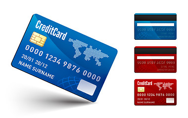 Image showing Realistic vector Credit Card two sides