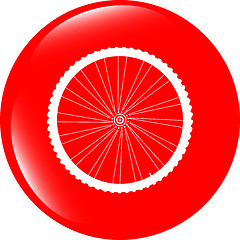 Image showing bike wheels glossy web icon button
