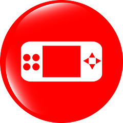 Image showing game controller web icon, button isolated on white