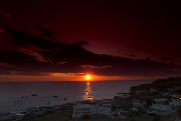 Image showing Sunset at Forio in Ischia 