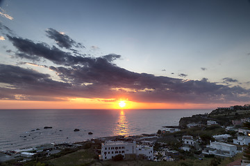 Image showing Sunset at Forio in Ischia 