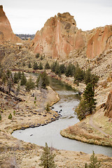 Image showing Bright Overcast Day Rugged Oregon Landscape Crooked River Smith 