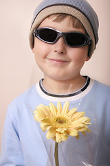 Image showing Boy with a flower