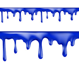 Image showing brightly colored blue paint drips seamless patterns