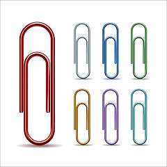 Image showing Set of colored paper clips