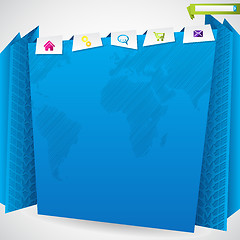 Image showing Blue origami website template