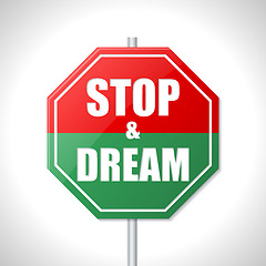 Image showing Stop and dream traffic sign