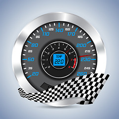 Image showing Speedometer with rev counter