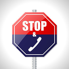 Image showing Stop and call traffic sign