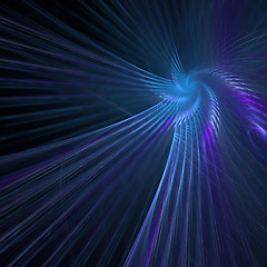 Image showing Blue Fractal Spiral Abstract