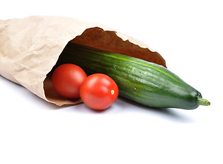 Image showing Vegetables in paper bag