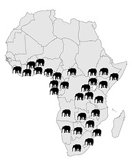 Image showing African elephant range