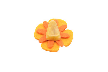 Image showing Orange calcite on felt