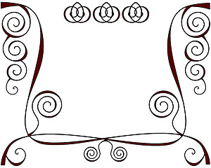 Image showing Design background with lines and spirals on pink