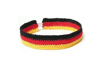 Image showing Hand worked crocheted collar in the colour of germanys flag