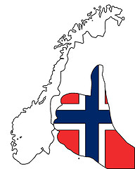 Image showing Norwegian hand signal