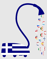 Image showing Greek vacuum cleaner with european euros