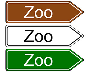 Image showing Direction sign zoo