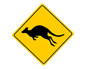 Image showing Kangaroo warning sign