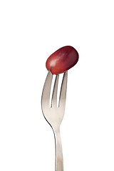 Image showing Grape held by a fork