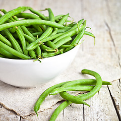 Image showing green string beans in a bowl 