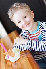 Image showing kid at cafe