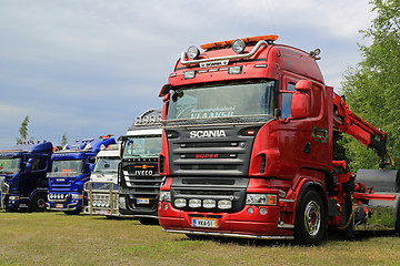 Image showing Row of Show Trucks at a Truck Meeting