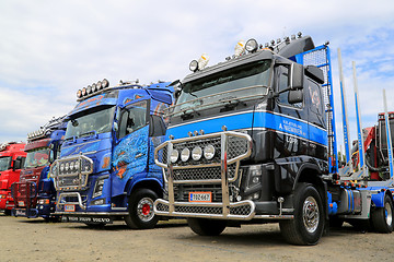 Image showing Row of Show Trucks at a Truck Meeting