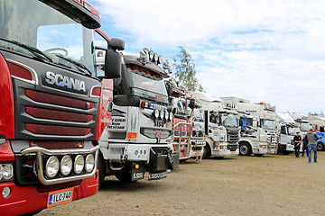 Image showing Row of Show Trucks at a Truck Meeting