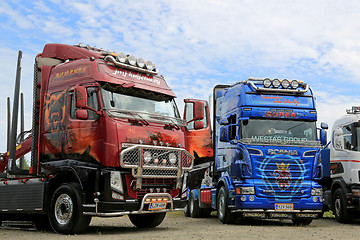 Image showing Volvo FH and Scania R620 Show Trucks