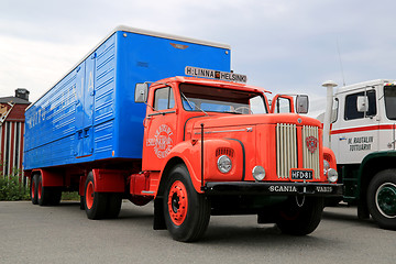 Image showing Classic Scania Vabis 75 Trailer Truck 