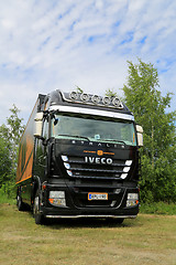 Image showing Black Iveco Stralis 450 Trailer Truck