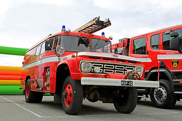 Image showing Vintage Ford Fire Truck in a Show