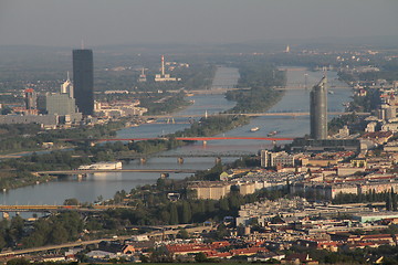 Image showing Vienna and the Danube river