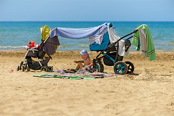 Image showing Child on the beach