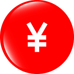 Image showing Yen JPY sign icon. web app button. shiny button