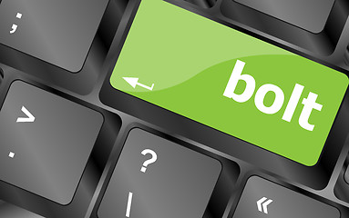 Image showing bolt word on keyboard key, notebook computer button