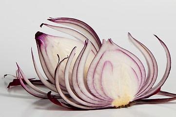 Image showing Two slices of red onion