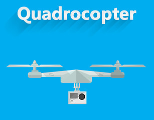 Image showing Flat vector illustration of quadrocopter