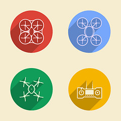 Image showing Colored vector icons for quadrocopter