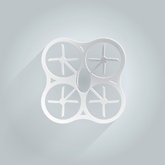 Image showing Flat vector icon for white quadrocopter