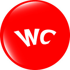 Image showing wc icon, web button isolated on white