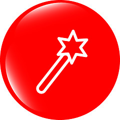 Image showing Icon magic wand, web button isolated on white