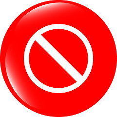 Image showing not allowed sign web icon, button isolated on white