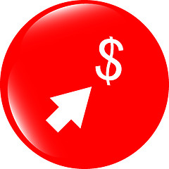 Image showing us dollar circle glossy web icon isolated on white background