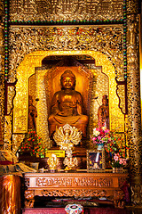 Image showing Interior of an ornate Asian temple