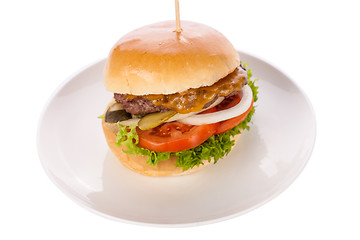 Image showing Cheeseburger with cole slaw 